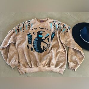 Vintage 90s DAGOLI Soul Healer Tribal Tie Dye Sweatshirt